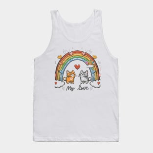 My Rainbow Cat is My Valentine Tank Top